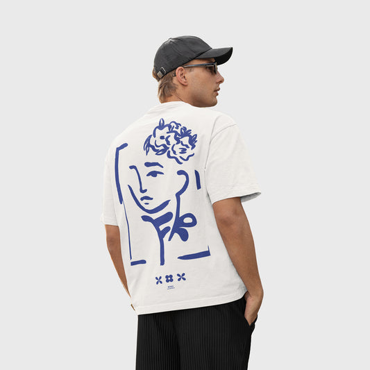 BLUE FLOWERS WHITE SHIRT